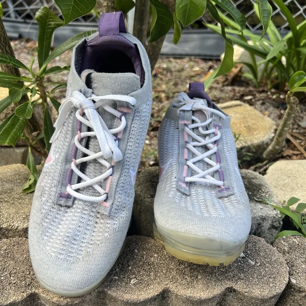 Nike Air VaporMax 2021 Flyknit DB1550-007 Gray 6Y Fits Women's 7.5